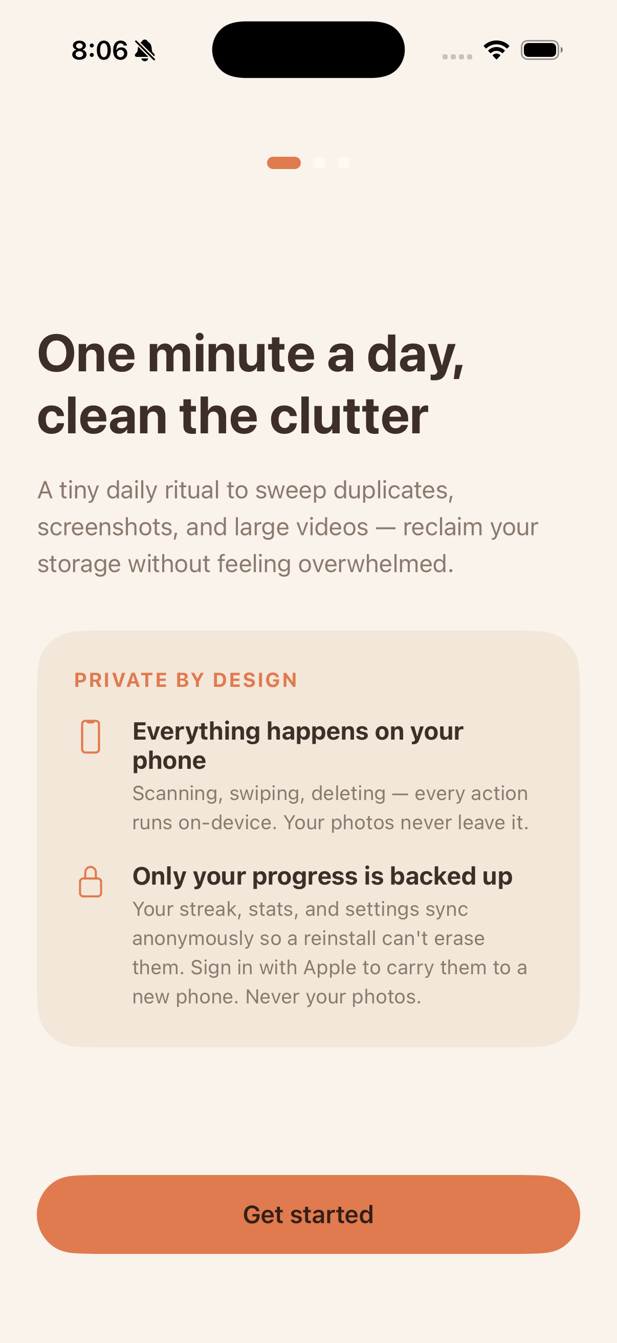 Ritual onboarding screen